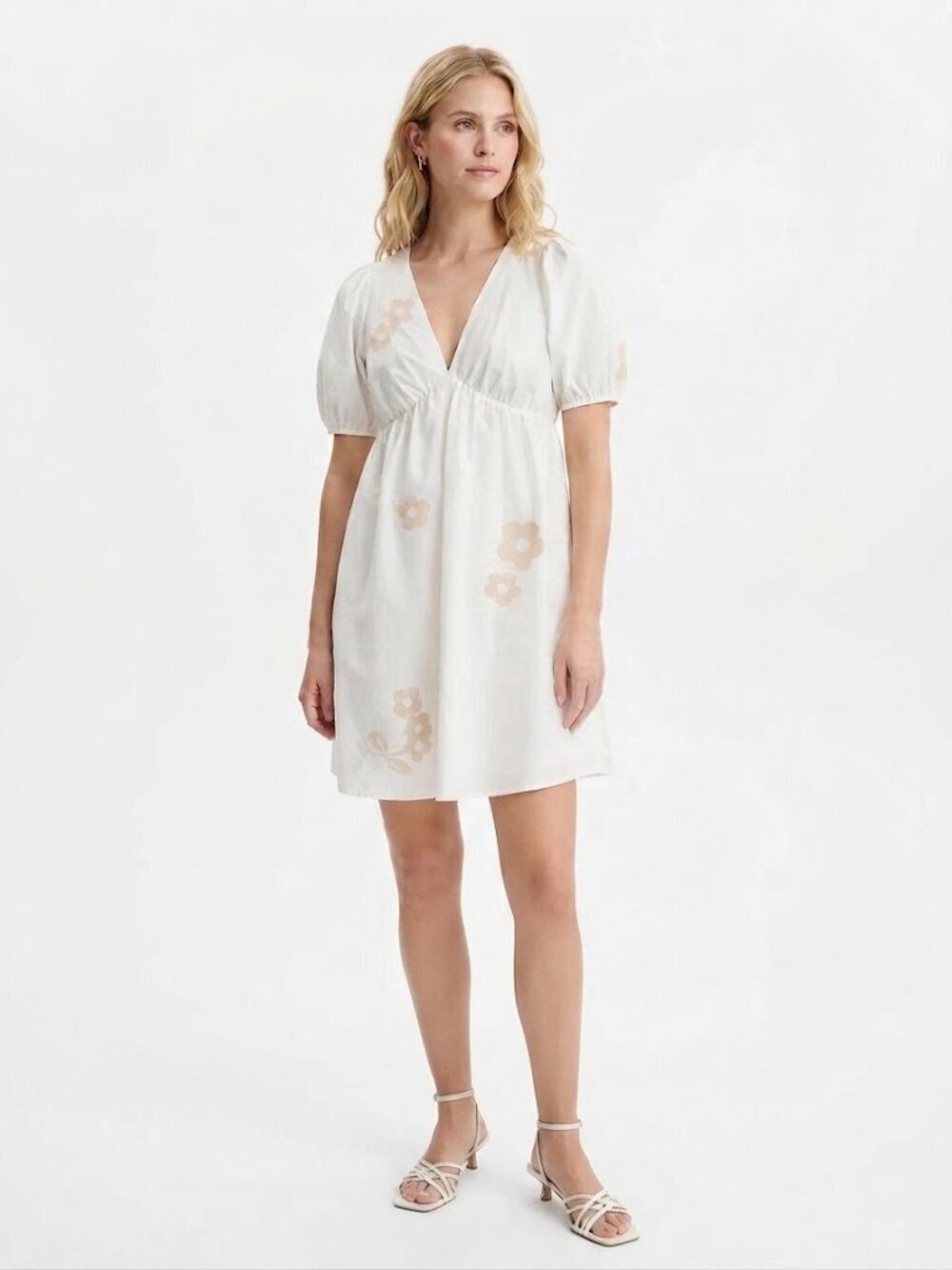 Madewell Annamarie Embroidered Floral Puffed Sleeve Mini Dress White Size 00/XS